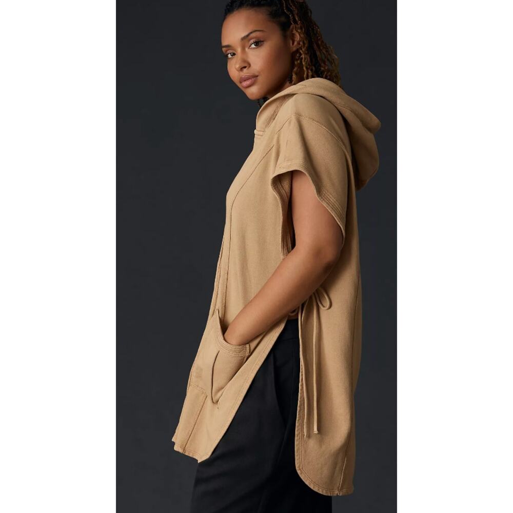 Anthropologie Pilcro Side-Tie Short Sleeve Button Front Poncho / vest XXS/XS